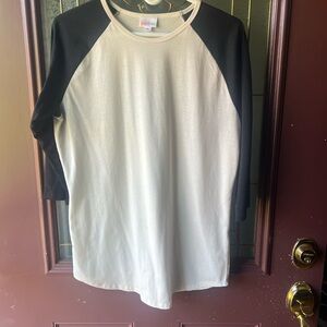 LuLaRoe Classic Black and Cream Baseball  Tee